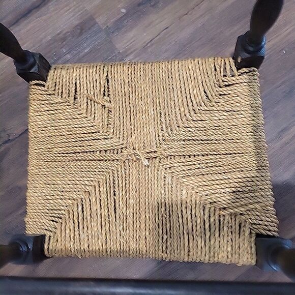 Vintage 1960 Rope Rush Twine Seat Foot Stool Arts and Crafts Primitive Rustic - Picture 7 of 12